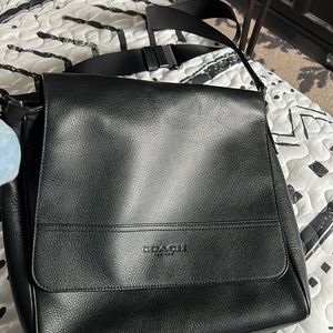 Black leather Coach purse